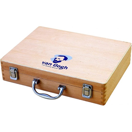 VAN GOGH Oil Colour Wooden Box Set Basic with 10 Colours in 40ml Tube + Accessories